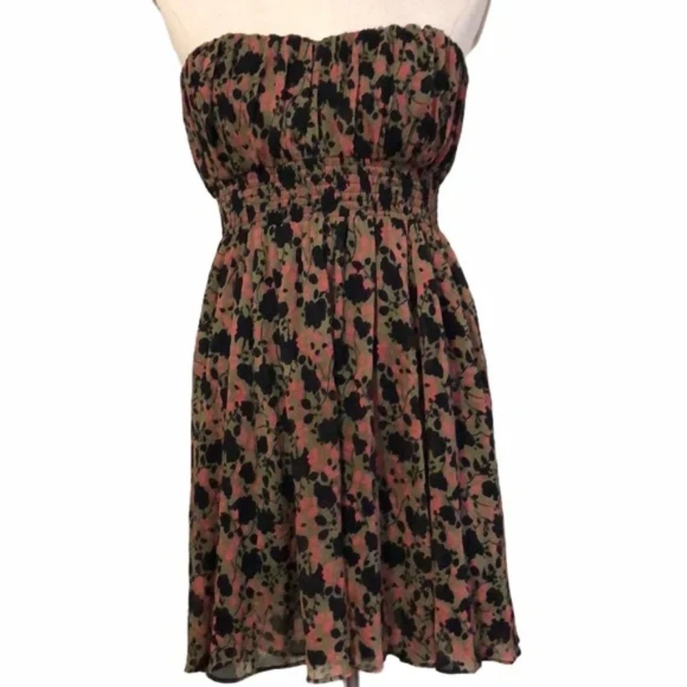 Urban Outfitters Kimchi Blue Floral Print Strapless Mini Dress